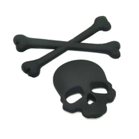 3D Metal Skull Crossbones Emblem Logo Sticker for Car Motorcycle