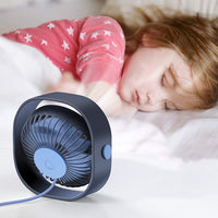 Mini USB Desk Fan 3 Speeds Portable Desktop Table Cooling Fan Blue