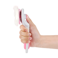 Self Cleaning Slicker Brush Pet Dog Cat Grooming Comb Brush Hair Remover Deshedding Tool Pink