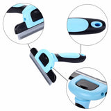 Pet Dog Cat Grooming Comb Brush Hair Remover Deshedding Tool Blue