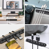 Multi Slots Self Adhesive Cable Holder Cord Clip Cable Management Solution Wire Organizer