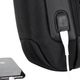 Men's Anti-theft Combination Lock Crossbody Bag with USB Port Black
