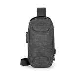 Men's Anti-theft Combination Lock Crossbody Bag with USB Port Dark Gray
