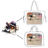 Felt Bag Organizer Handbag Insert Liner Tote Beige-L
