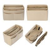 Felt Bag Organizer Handbag Insert Liner Tote Beige-L