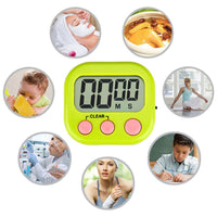 2 Pcs Set Magnetic Digital Timers Countdow Kitchen Timers Sport Alarms Green