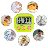 2 Pcs Set Magnetic Digital Timers Countdow Kitchen Timers Sport Alarms Green