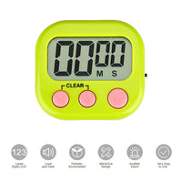 2 Pcs Set Magnetic Digital Timers Countdow Kitchen Timers Sport Alarms Green