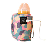 3-Level Adjustable Travel USB Bottle Warmer Bag Milk Heat Keeper Bag Pink