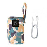 3-Level Adjustable Travel USB Bottle Warmer Bag Milk Heat Keeper Bag Camo White
