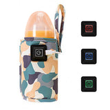 3-Level Adjustable Travel USB Bottle Warmer Bag Milk Heat Keeper Bag Camo White