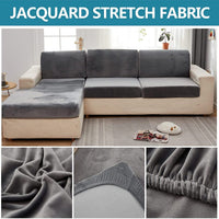 Stretch Velvet Sofa Protector Cover Black