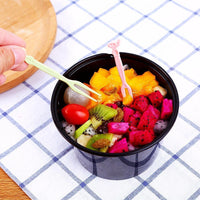 Set of 2 Pack Plastic Fruit Forks for Party and Picnic Pink and Green