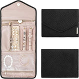 Foldable Jewelry Case Jewellery Pouch for Journey Organiser Travel-Black