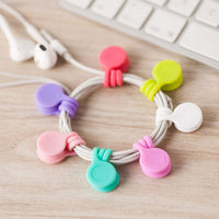 Magnetic Tie Cable Organisers Headphone Earphone Cord Winder Holder Clips