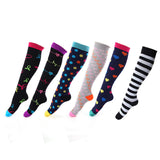 Three Pairs Women Printed Breathable Long Cute Compression Socks