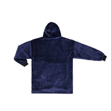 Unisex Warm Oversized Fleece Hoodie Blanket Sweatshirt Hooded with Pocket Navy Blue