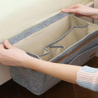Felt Bedside Storage Bag Bed Organizer Practical Sofa Storage Organizer Multi-pockets Hanging Bag
