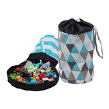 3pcs Toy Storage Bag and Play Mats Blue and Gray triangle
