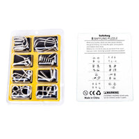 8pcs/Set Baffling Puzzles Mind Brain Teaser Puzzles Anti-Stress Reliever Toys Intelligence Game Toy Gifts for Children