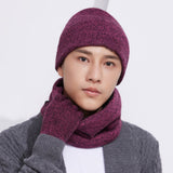 3pcs Set Gloves Winter Warm And Neck Scarf Neck Warmer Hat Scarf Gloves Set Beanie Hat