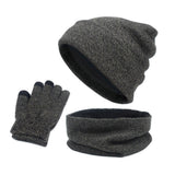3pcs Set Gloves Winter Warm And Neck Scarf Neck Warmer Hat Scarf Gloves Set Beanie Hat