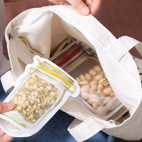 Set of 20pcs Mason Jar Ziplock Bags Fresh Food Storage Bags Reusable Nuts Candy Cookies Bags Sealed Kitchen Organizers