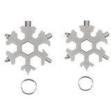 2Pcs Muti-Use Stainless Steel 18-in-1 Snowflake Multi-Tool White