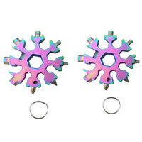2Pcs Muti-Use Stainless Steel 18-in-1 Snowflake Multi-Tool Color Mixtu