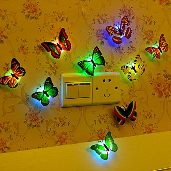 3D Butterfly LED Wall Stickers Pasted Night Light DIY Art Decor