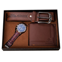 One Set Men's Watch Waist Belt Wallet Gift Set Men Fashion Accessories Gift for Father's Day