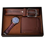 One Set Men's Watch Waist Belt Wallet Gift Set Men Fashion Accessories Gift for Father's Day