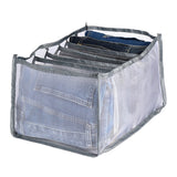 4 Pack Jeans Compartment Storage Box Closet Drawer Mesh Pants Storage-Black and Gray