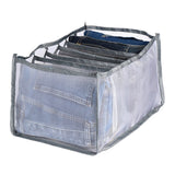 4 Pack Jeans Compartment Storage Box Closet Drawer Mesh Pants Storage-Black and White