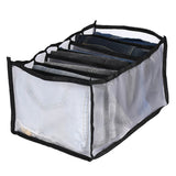 4 Pack Jeans Compartment Storage Box Closet Drawer Mesh Pants Storage-Black and Gray