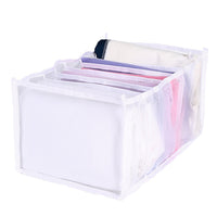 4 Pack Jeans Compartment Storage Box Closet Drawer Mesh Pants Storage-Black and Gray