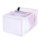 4 Pack Jeans Compartment Storage Box Closet Drawer Mesh Pants Storage-Black and Gray