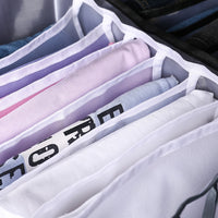 4 Pack Jeans Compartment Storage Box Closet Drawer Mesh Pants Storage-Black and Gray