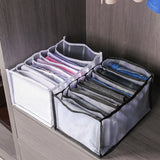 4 Pack Jeans Compartment Storage Box Closet Drawer Mesh Pants Storage-Black and Gray