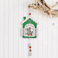 3Pcs Christmas Wooden House Pendant Christmas Tree Hanging Decor