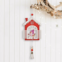3Pcs Christmas Wooden House Pendant Christmas Tree Hanging Decor