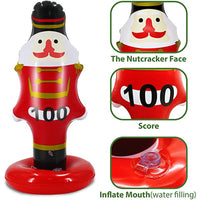Christmas Inflatable Nutcracker with 4 Rings Throwing Toy