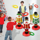 Christmas Inflatable Nutcracker with 4 Rings Throwing Toy