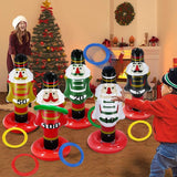 Christmas Inflatable Nutcracker with 4 Rings Throwing Toy