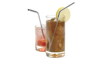 11-Piece Stainless Steel Reusable Straight & Bent Straws Set
