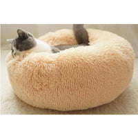 Pet Dog Cat Calming Bed Warm Soft Plush Round Nest Comfy Sleeping Kennel Cave
