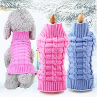 Pet Dog Sweater Winter Warm Knitted Dog Clothes