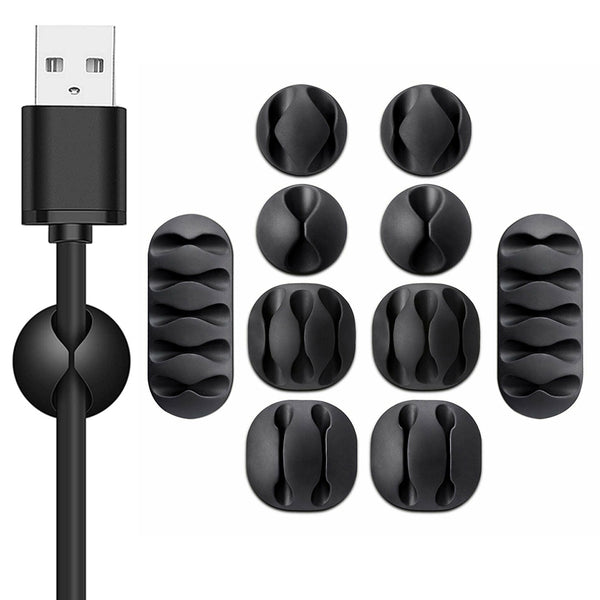 10pcs/Set Self-adhesive Cable Clips Cord Organizer Holder Set