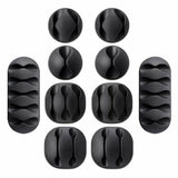 10pcs/Set Self-adhesive Cable Clips Cord Organizer Holder Set