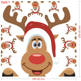 Christmas Elk Cling Wall Decal